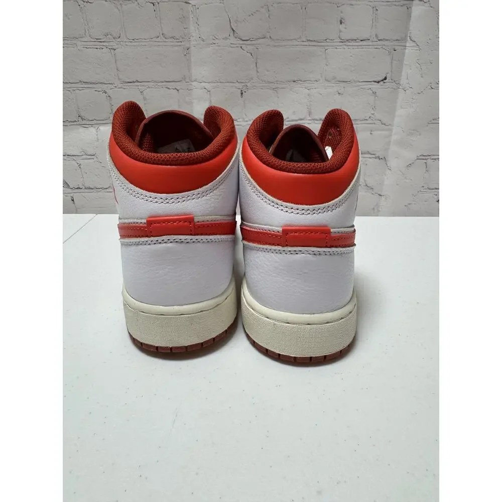 Nike Air Jordan 1 Mid SE GS White Red Sail Youth 6Y NIB